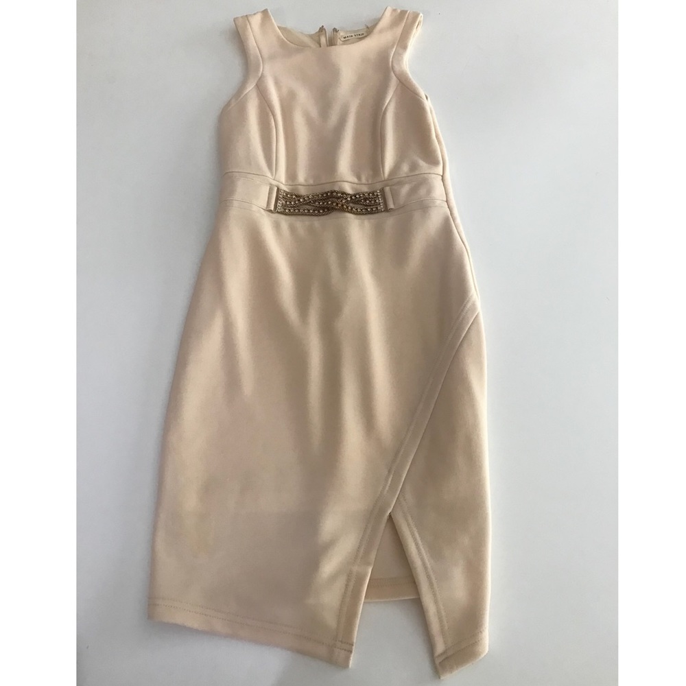 Business dress w/rhinestone waistbelt - Picture 4 of 5